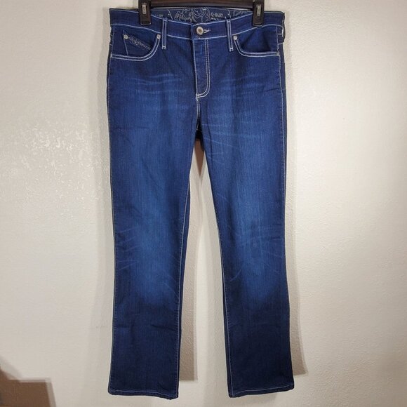 Wrangler Q-Baby Womens Jeans 9/10 X 34 No Gap Waistband Stretch Denim Fabric - Picture 1 of 11